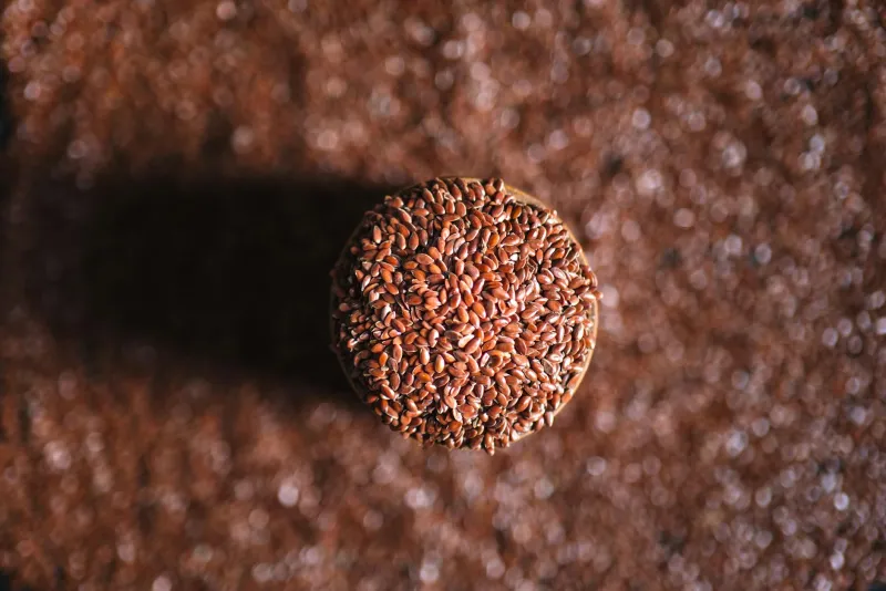 Psyllium husk powder in a bowl with a spoon