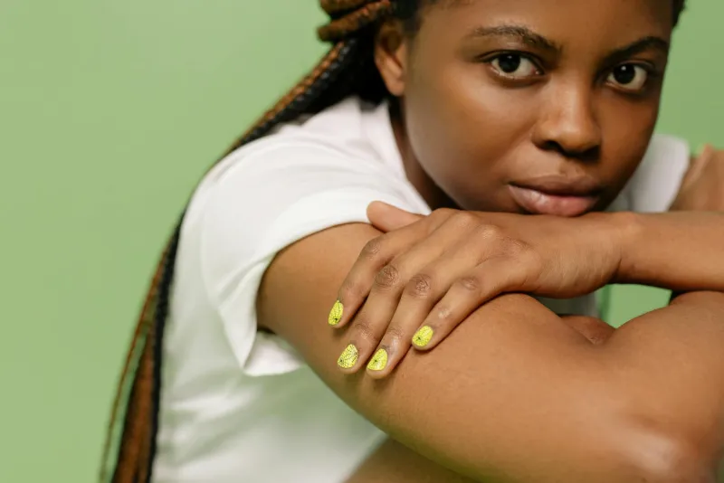 Healthy hair and nails alongside collagen and biotin supplements