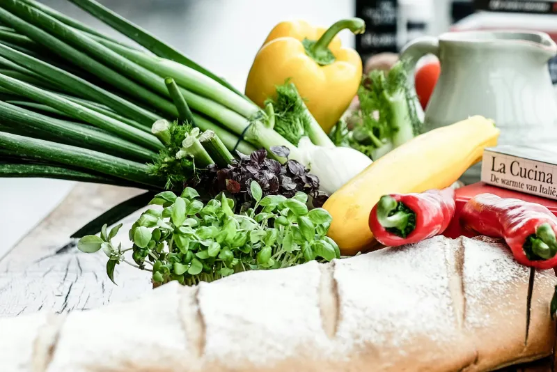 Green vegetables rich in chlorophyll