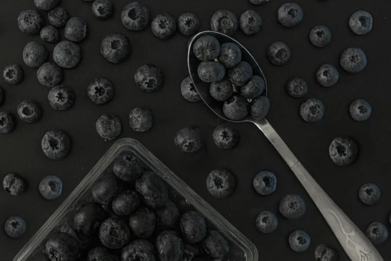 Fresh bilberries in a bowl