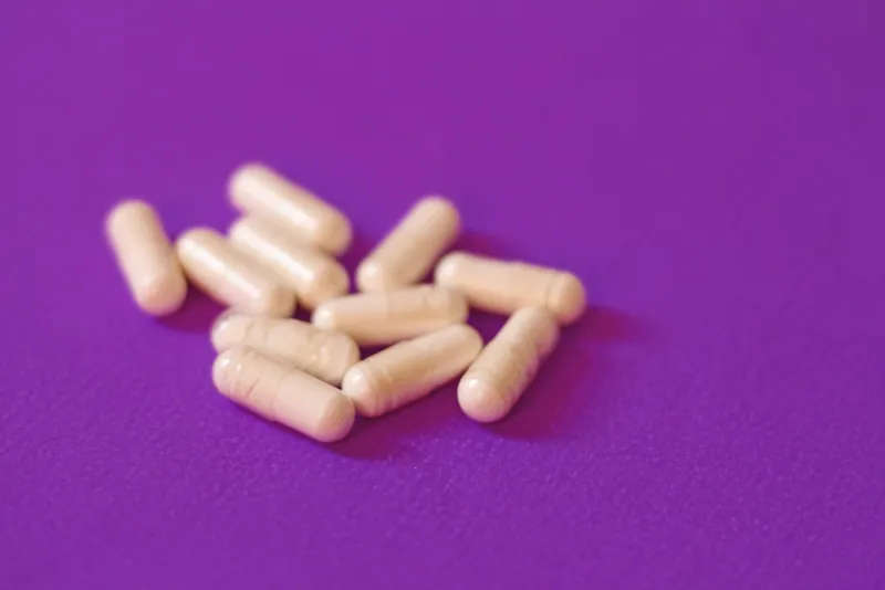 Joint support supplements on a table — glucosamine, chondroitin and MSM