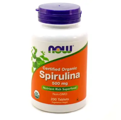 NOW Orgaaniline Spirulina 500mg - 200 tabletti — Tabs - image 1 of 2