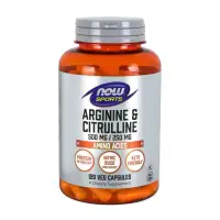 NOW Foods Arginine 500mg & Citrulline - 120 kapslit — Capsules view 1