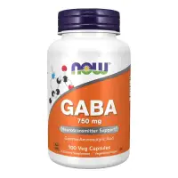 NOW GABA 750mg 100 растительных капсул