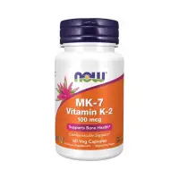 NOW Vitamin K-2 (MK7) 100mcg - 60 Veg Capsules — Capsules view 1