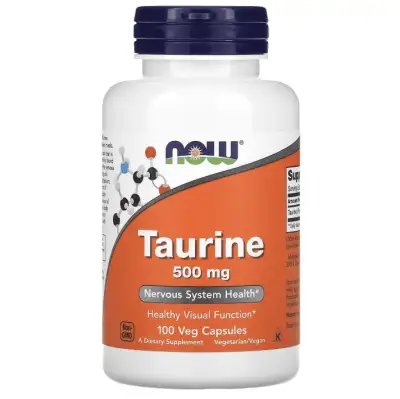 NOW Taurine 500mg - 100 Veg Capsules — Capsules - image 1 of 2