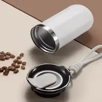 Stainless Steel Coffee Thermo Cup with Strap 350ml Blue — Coffee — Accessory view 6