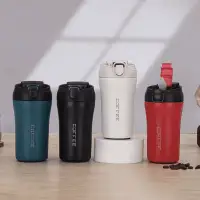 Stainless Steel Thermo Cup with Straw and Double Lid 400ml Black — Accessory view 7