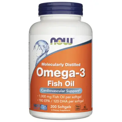 NOW Omega 3 1000mg - 200 Pehmekapslit — Capsules - image 1 of 2