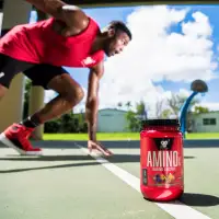BSN Amino X - Blue Raspberry — Raspberry — Powder view 2