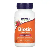 NOW Biotin 5000мкг 60 капсул