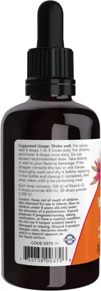 NOW Vedel D-vitamiin D-3 - 59 ml — Liquid view 2
