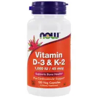 NOW D-3 & K-2 - 120 kapslit — Capsules view 1