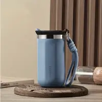 Stainless Steel Coffee Thermo Cup with Strap 350ml Blue — Coffee — Accessory view 1