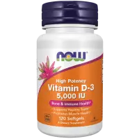 NOW D3 Vitamiin 5000 IU - 120 pehmekapslit — Capsules view 1