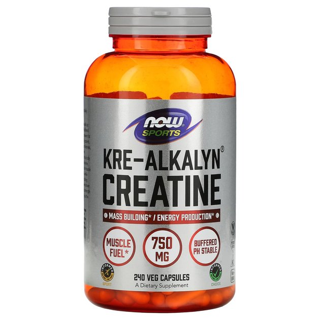 NOW Kre-Alkalyn® Creatine 750 mg - 240 Capsules — Capsules - image 1 of 2