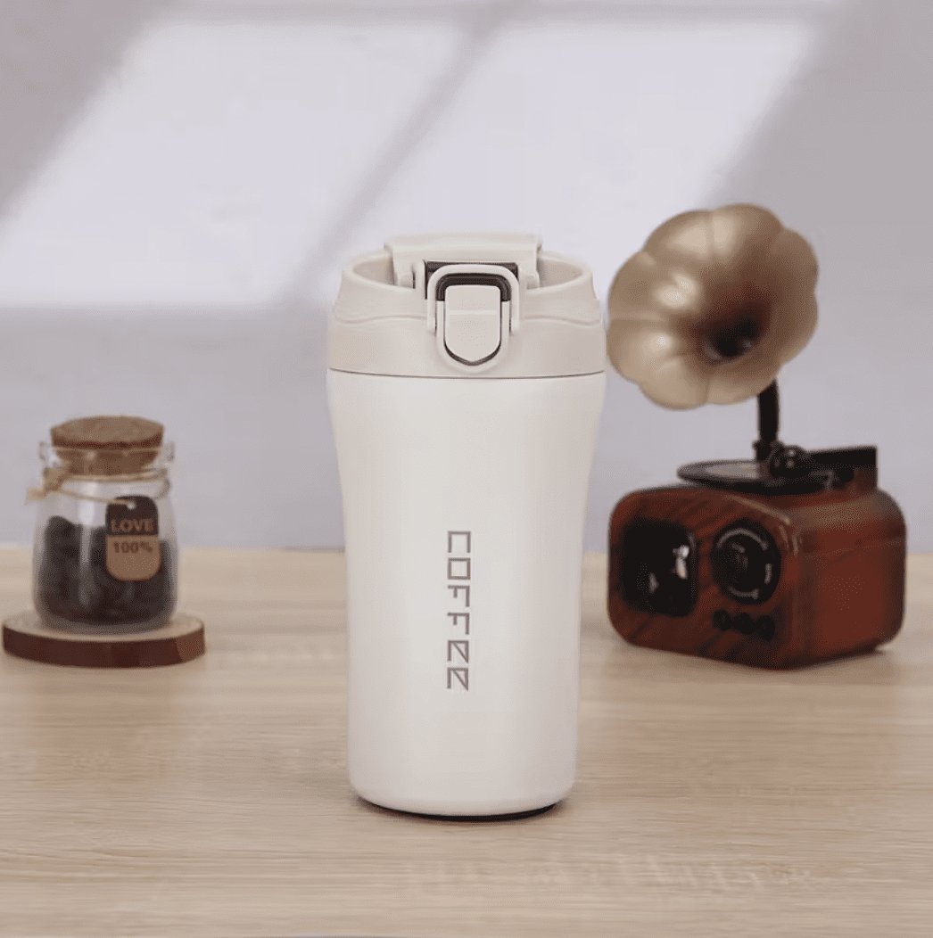 Roostevabast terasest termostass kõrre ja topeltkaanega 400ml valge — Accessory - image 1 of 2