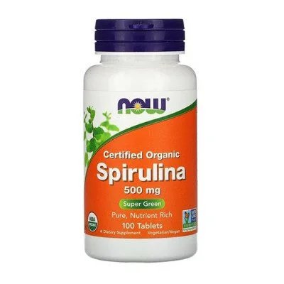 NOW Organic Spirulina 500mg - 100 Tablets — Tabs - image 1 of 2