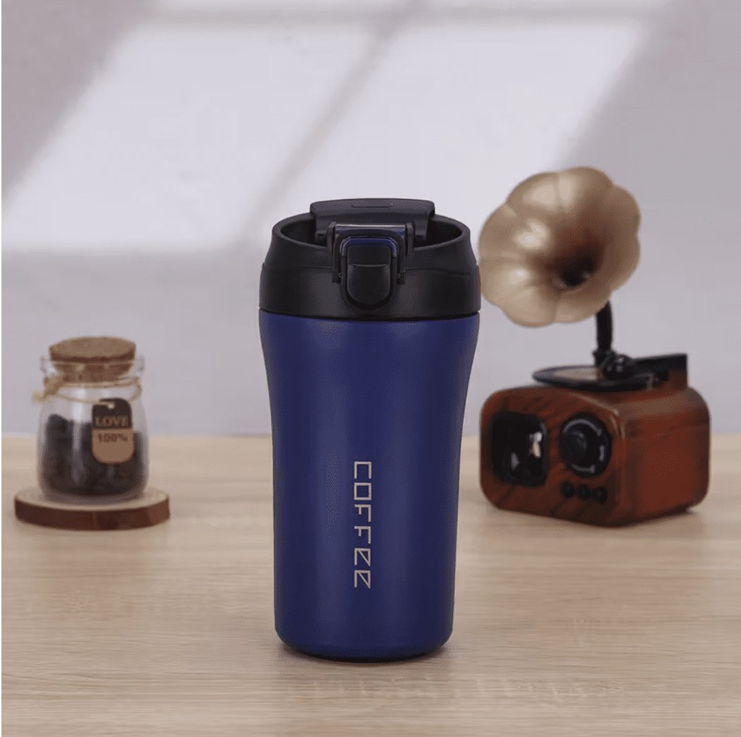 Roostevabast terasest termostass kõrre ja topeltkaanega 400ml sinine — Accessory - image 1 of 10