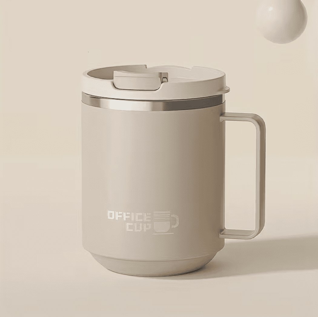 Stylish Stainless Steel Office Thermo Cup with Lid 500ml Brown — Accessory - image 1 of 6