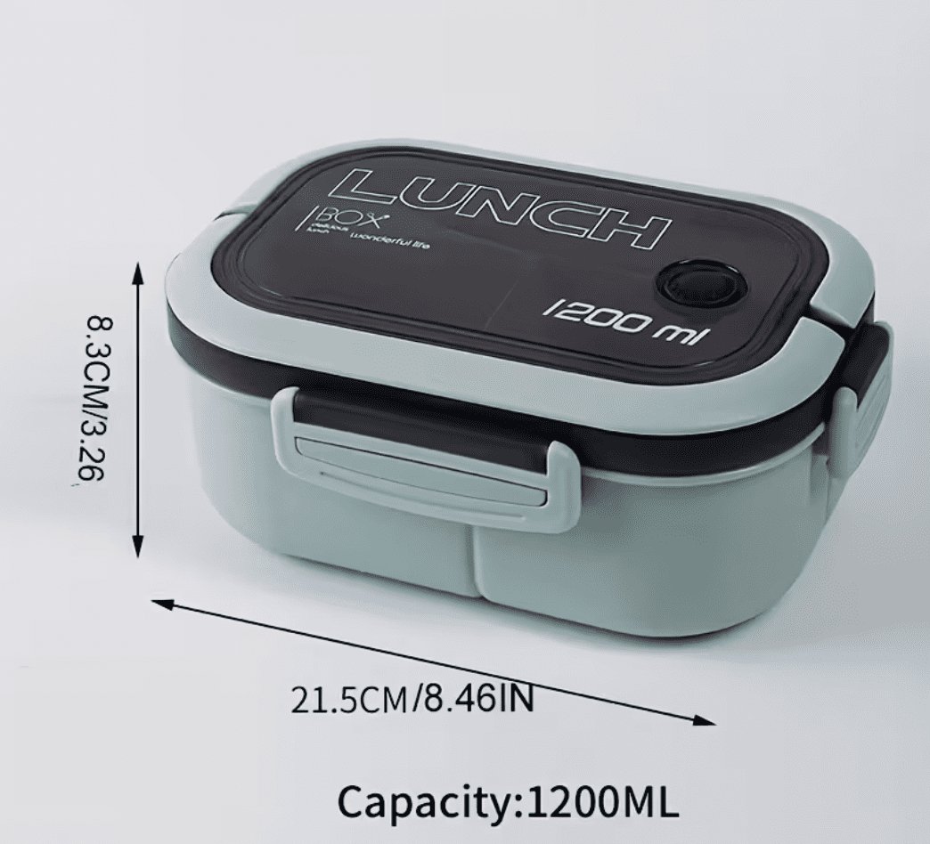Kahekihiline suletud lõunakarp 1200ml roheline