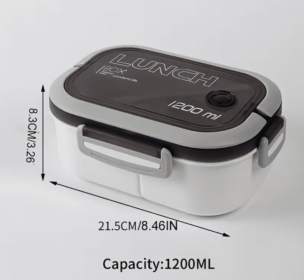 Double-layer sealed lunch box 1200 ml white — Apple — Accessory - product image