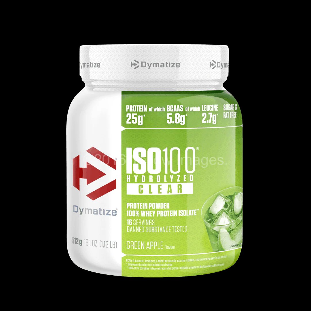 Dymatize ISO 100 Hydrolyzed Clear Whey Protein 512 g Green Apple — Green Apple — Powder - image 1 of 2