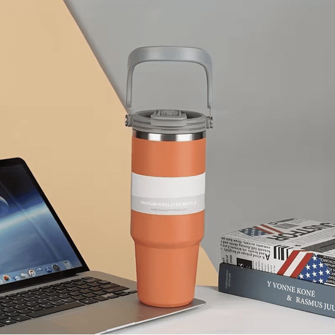 Термокружка 890 мл оранжевая с круглой ручкой — Accessory - image 1 of 6