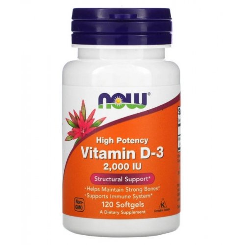 NOW D3 2000 IU - 120 Softgels — Capsules - image 1 of 2